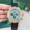 Đồng hồ Rolex Daytona nam mặt xanh băng đính full đá fake cao cấp 40mm
