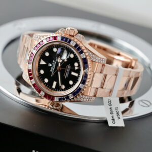 Đồng hồ Rolex GMT-Master II 126755 SARU chế tác bọc vàng 18K + sapphire + kim cương tổng hợp 41mm (2)