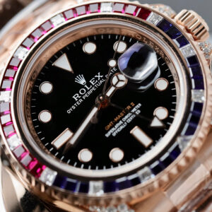 Đồng hồ Rolex GMT-Master II 126755 SARU chế tác bọc vàng 18K + sapphire + kim cương tổng hợp 41mm (2)