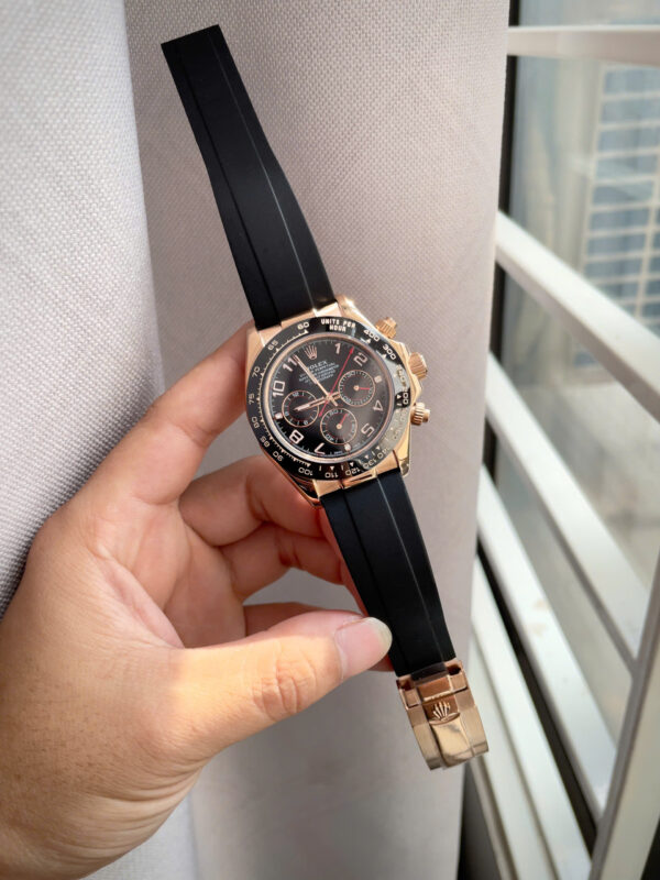 Đồng hồ Rolex Nam Daytona Cosmograph rose gold mặt đen máy cơ nhật giá rẻ 40mm