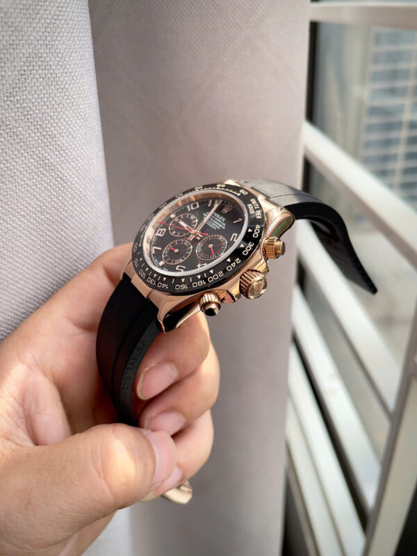 Đồng hồ Rolex Nam Daytona Cosmograph rose gold mặt đen máy cơ nhật giá rẻ 40mm