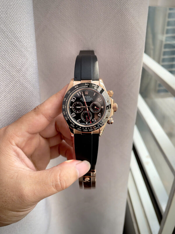 Đồng hồ Rolex Nam Daytona Cosmograph rose gold mặt đen máy cơ nhật giá rẻ 40mm