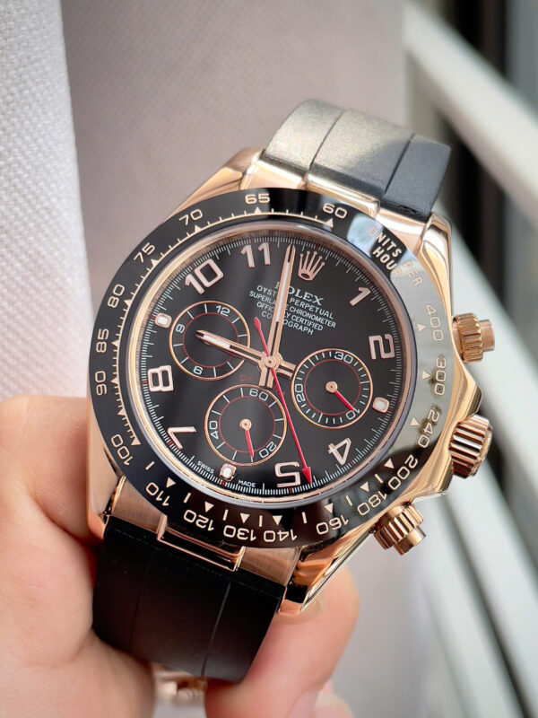 Đồng hồ Rolex Nam Daytona Cosmograph rose gold mặt đen máy cơ nhật giá rẻ 40mm
