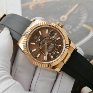 Đồng hồ Rolex Sky-Dweller M336235 mặt số màu chocolate chế tác bọc vàng thật 42mm (2)
