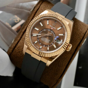 Đồng hồ Rolex Sky-Dweller M336235 mặt số màu chocolate chế tác bọc vàng thật 42mm (2)
