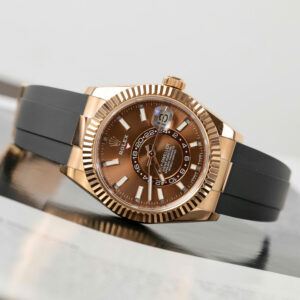 Đồng hồ Rolex Sky-Dweller M336235 mặt số màu chocolate chế tác bọc vàng thật 42mm (2)