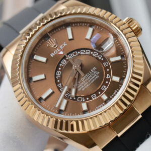 Đồng hồ Rolex Sky-Dweller M336235 mặt số màu chocolate chế tác bọc vàng thật 42mm (2)