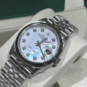 Đồng hồ Rolex replica 11 Datejust 126234 mặt số xà cừ trắng cọc số đá nhà máy Clean 36mm (1)