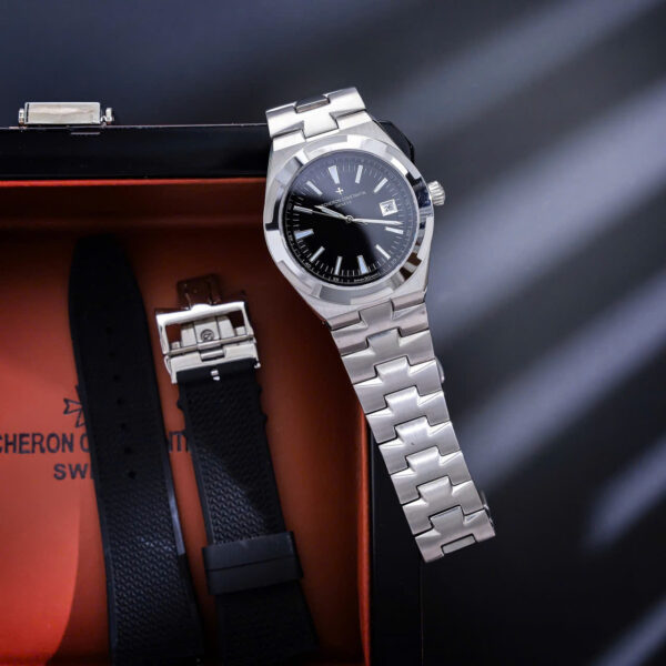 Đồng hồ Vacheron Constanin Overseas nam đen máy cơ nhật giá rẻ fake 11 41mm