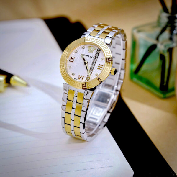Đồng hồ Versace Greca Icon nữ demi mặt đính đá like auth 36mm