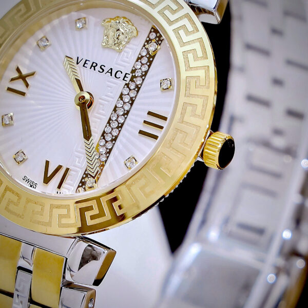 Đồng hồ Versace Greca Icon nữ demi mặt đính đá like auth 36mm