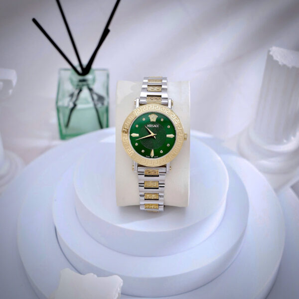 Đồng hồ Versace Greca Lady nữ demi mặt xanh ngọc máy pin nhật like auth 36mm