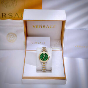 Đồng hồ Versace Greca Lady nữ demi mặt xanh ngọc máy pin nhật like auth 36mm