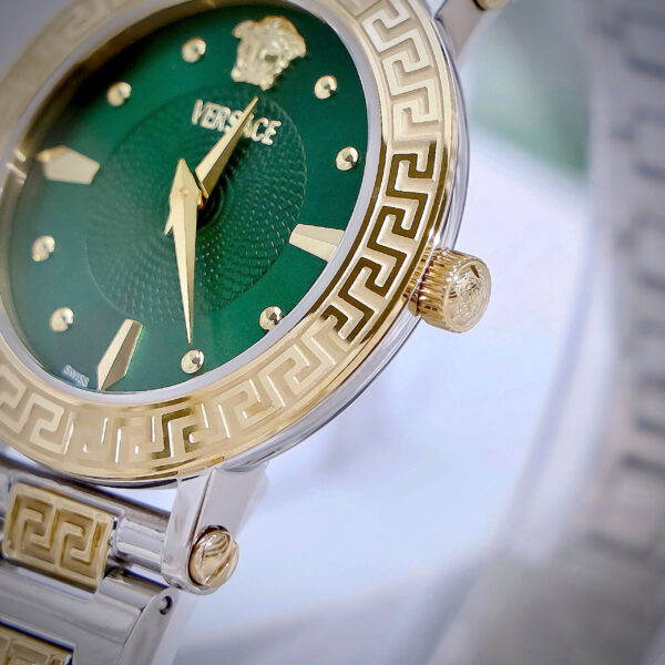 Đồng hồ Versace Greca Lady nữ demi mặt xanh ngọc máy pin nhật like auth 36mm