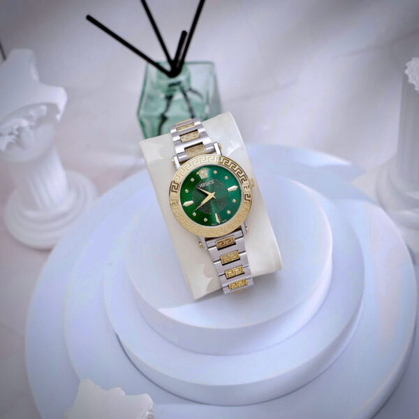 Đồng hồ Versace Greca Lady nữ demi mặt xanh ngọc máy pin nhật like auth 36mm
