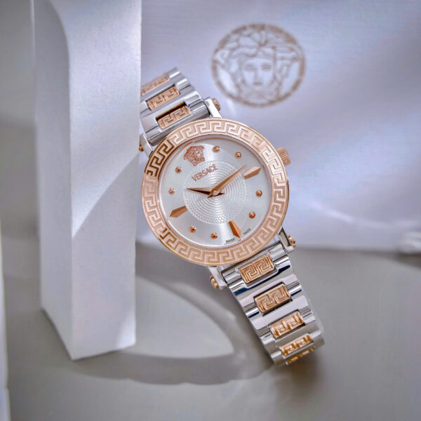 Đồng hồ Versace Greca Lady nữ demi rose gold máy pin nhật like auth 36mm