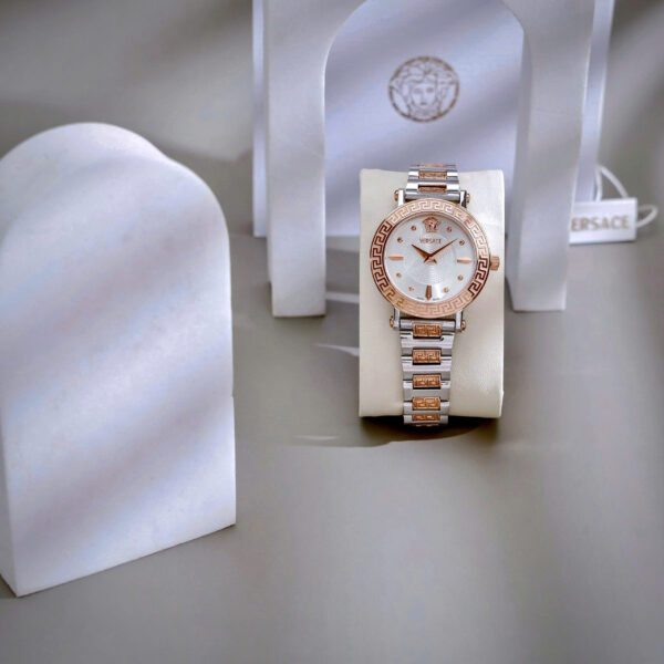 Đồng hồ Versace Greca Lady nữ demi rose gold máy pin nhật like auth 36mm