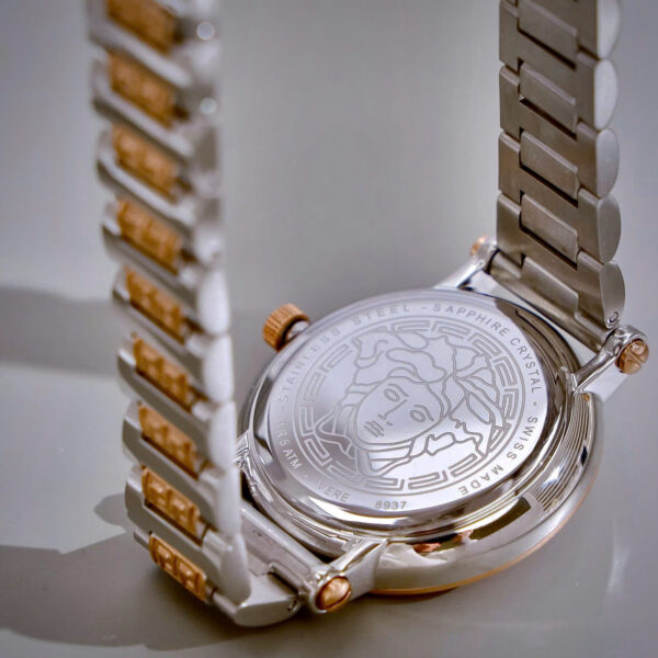 Đồng hồ Versace Greca Lady nữ demi rose gold máy pin nhật like auth 36mm