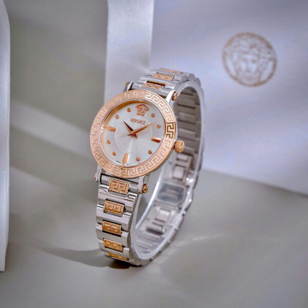Đồng hồ Versace Greca Lady nữ demi rose gold máy pin nhật like auth 36mm