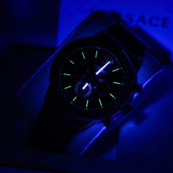 Đồng hồ Versace Greca Logo Chrono nam full đen máy pin nhật like auth 43mm (1)