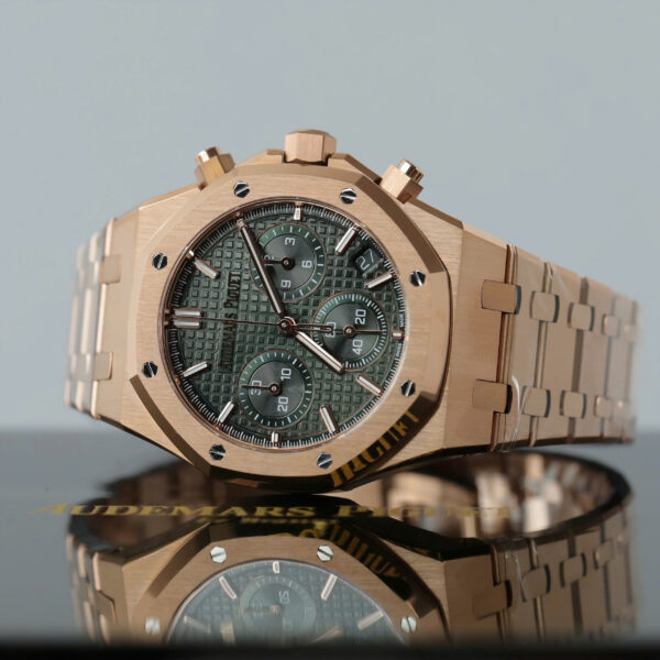 Đồng hồ nam Audemars Piguet Royal Oak 26240 Rep 11 mạ vàng hồng mặt xanh lá cây xưởng APS 41mm (2)