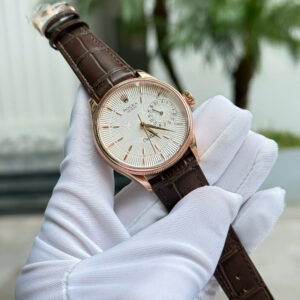 Đồng Hồ Rolex Cellini 50515 Mặt Trắng Chế Tác Bọc Vàng Thật 39mm (2)