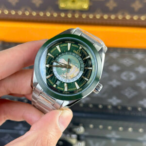 Đồng hồ Omega Aqua Terra Worldtimer Rep 11 màu xanh lá cây dây kim loại nhà máy VS 43mm (2)