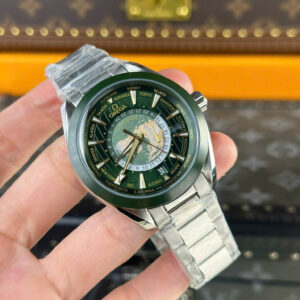 Đồng hồ Omega Aqua Terra Worldtimer Rep 11 màu xanh lá cây dây kim loại nhà máy VS 43mm (2)