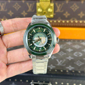 Đồng hồ Omega Aqua Terra Worldtimer Rep 11 màu xanh lá cây dây kim loại nhà máy VS 43mm (2)