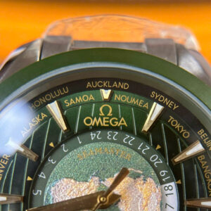 Đồng hồ Omega Aqua Terra Worldtimer Rep 11 màu xanh lá cây dây kim loại nhà máy VS 43mm (2)