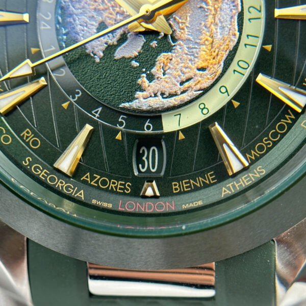 Đồng hồ Omega Aqua Terra Worldtimer Rep 11 màu xanh lá cây máy cơ Thụy Sỹ nhà máy VS 43mm (2)