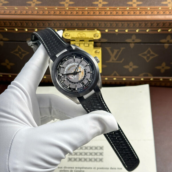 Đồng hồ Omega Aqua Terra Worldtimer Replica 11 màu xám máy cơ Thụy Sỹ nhà máy VS 43mm (2)