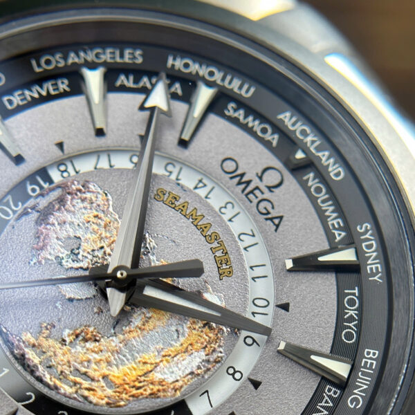 Đồng hồ Omega Aqua Terra Worldtimer Replica 11 màu xám máy cơ Thụy Sỹ nhà máy VS 43mm (2)