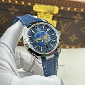 Đồng hồ Omega Aqua Terra Worldtimer Replica 11 màu xanh dương máy cơ Thụy Sỹ xưởng VS 43mm (2)
