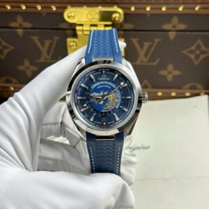 Đồng hồ Omega Aqua Terra Worldtimer Replica 11 màu xanh dương máy cơ Thụy Sỹ xưởng VS 43mm (2)