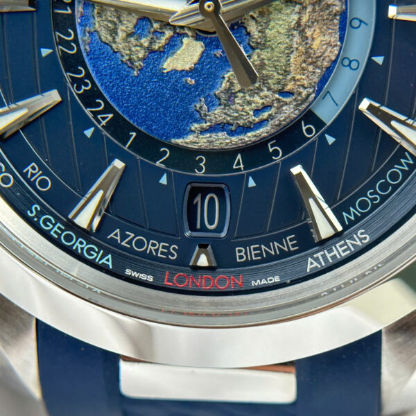 Đồng hồ Omega Aqua Terra Worldtimer Replica 11 màu xanh dương máy cơ Thụy Sỹ xưởng VS 43mm (2)