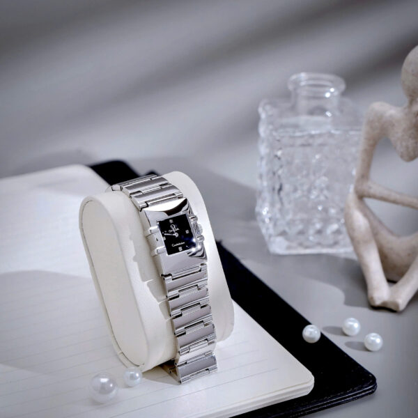 Đồng hồ Omega Constellation Quadra nữ dây kim loại máy Pin Nhật fake cao cấp 22x28mm