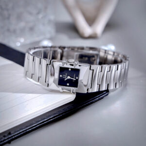 Đồng hồ Omega Constellation Quadra nữ dây kim loại máy Pin Nhật fake cao cấp 22x28mm