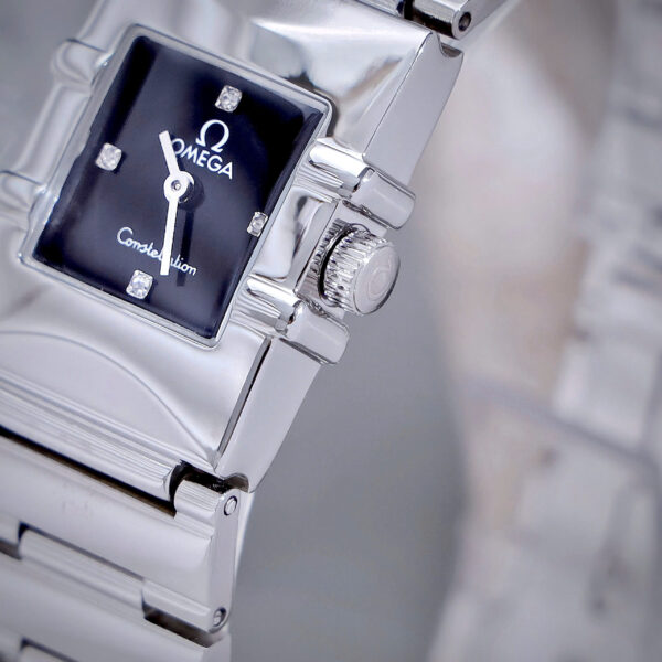Đồng hồ Omega Constellation Quadra nữ dây kim loại máy Pin Nhật fake cao cấp 22x28mm