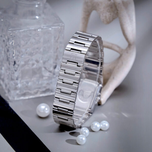 Đồng hồ Omega Constellation Quadra nữ dây kim loại máy Pin Nhật fake cao cấp 22x28mm