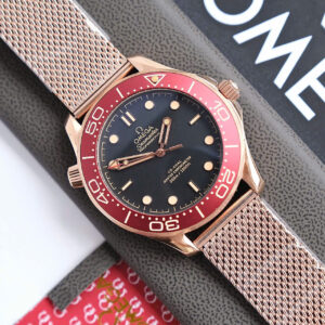 Đồng hồ Omega Seamaster nam vàng hồng máy cơ nhật giá rẻ 40mm