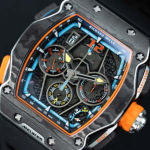 Đồng hồ Richard Mille RM65-01 Replica 11 vỏ carbon dây cao su đen 44.5×49 (2)