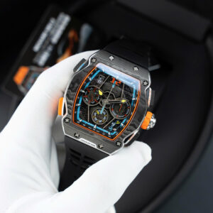 Đồng hồ Richard Mille RM65-01 Replica 11 vỏ carbon dây cao su đen 44.5×49 (2)