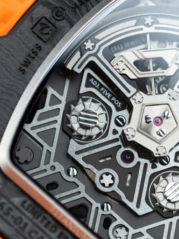 Đồng hồ Richard Mille RM65-01 Replica 11 vỏ carbon dây cao su đen 44.5×49 (2)