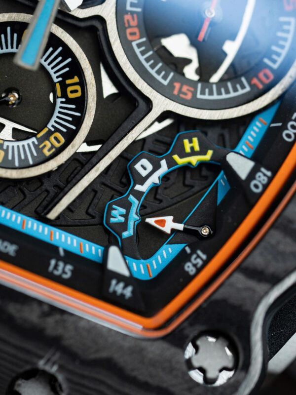 Đồng hồ Richard Mille RM65-01 Replica 11 vỏ carbon dây cao su đen 44.5×49 (2)
