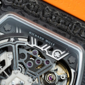 Đồng hồ Richard Mille RM65-01 màu cam Rep 11 vỏ carbon dây cao su 44.5×49 (2)