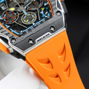 Đồng hồ Richard Mille RM65-01 màu cam Rep 11 vỏ carbon dây cao su 44.5×49 (2)