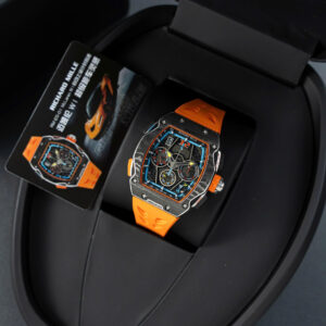 Đồng hồ Richard Mille RM65-01 màu cam Rep 11 vỏ carbon dây cao su 44.5×49 (2)