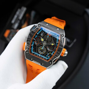 Đồng hồ Richard Mille RM65-01 màu cam Rep 11 vỏ carbon dây cao su 44.5×49 (2)