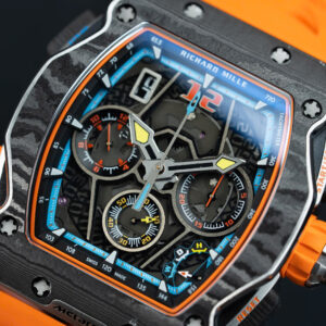 Đồng hồ Richard Mille RM65-01 màu cam Rep 11 vỏ carbon dây cao su 44.5×49 (2)